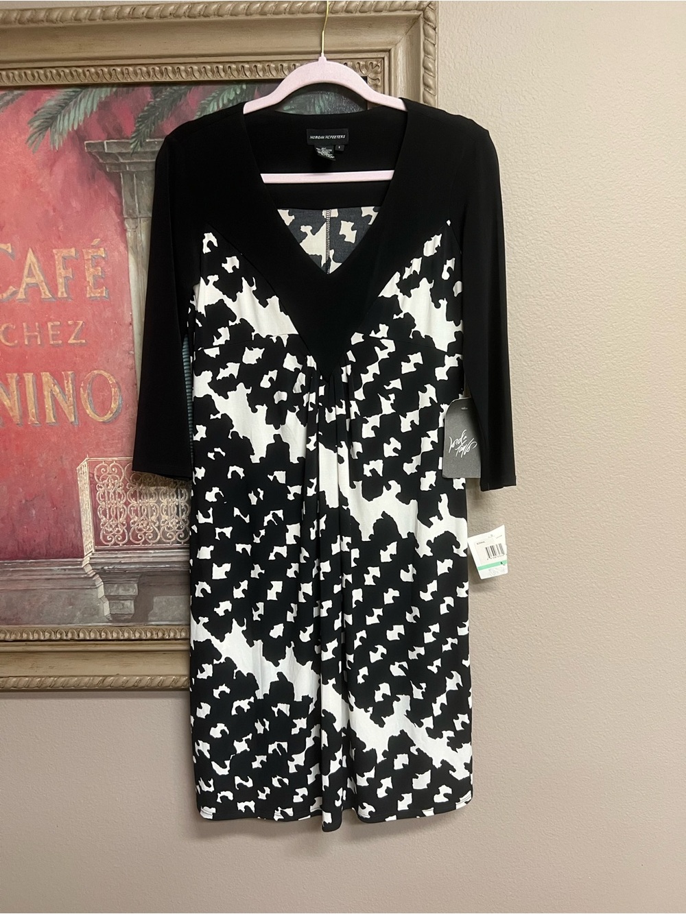 Morgan McFeeters Black and White V-Neck Dress